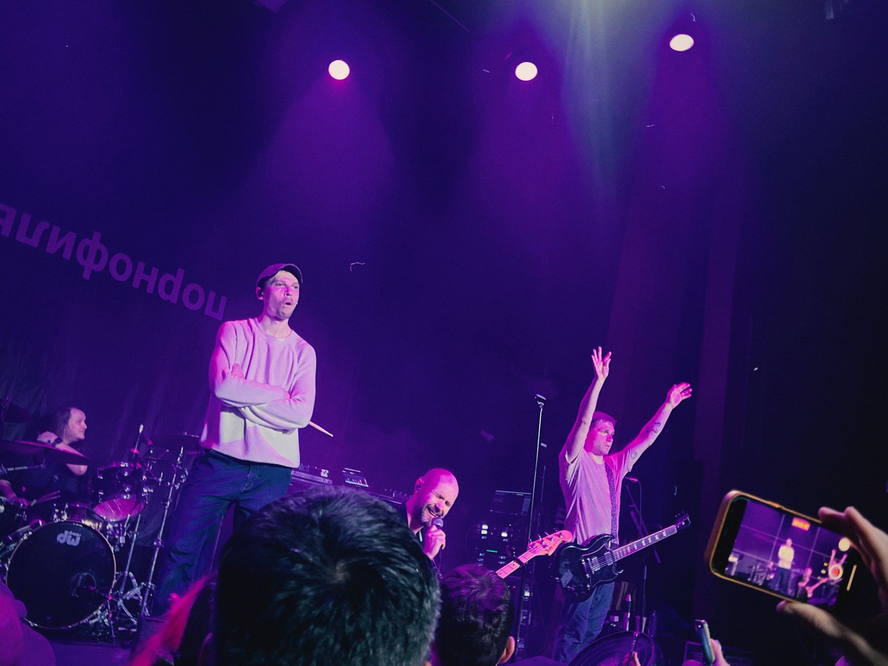 Artist photographed during a live creative production